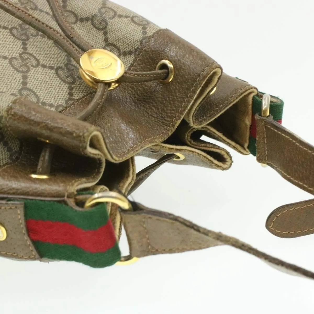 GUCCI GG Canvas Sherry Line Web Shoulder Bag