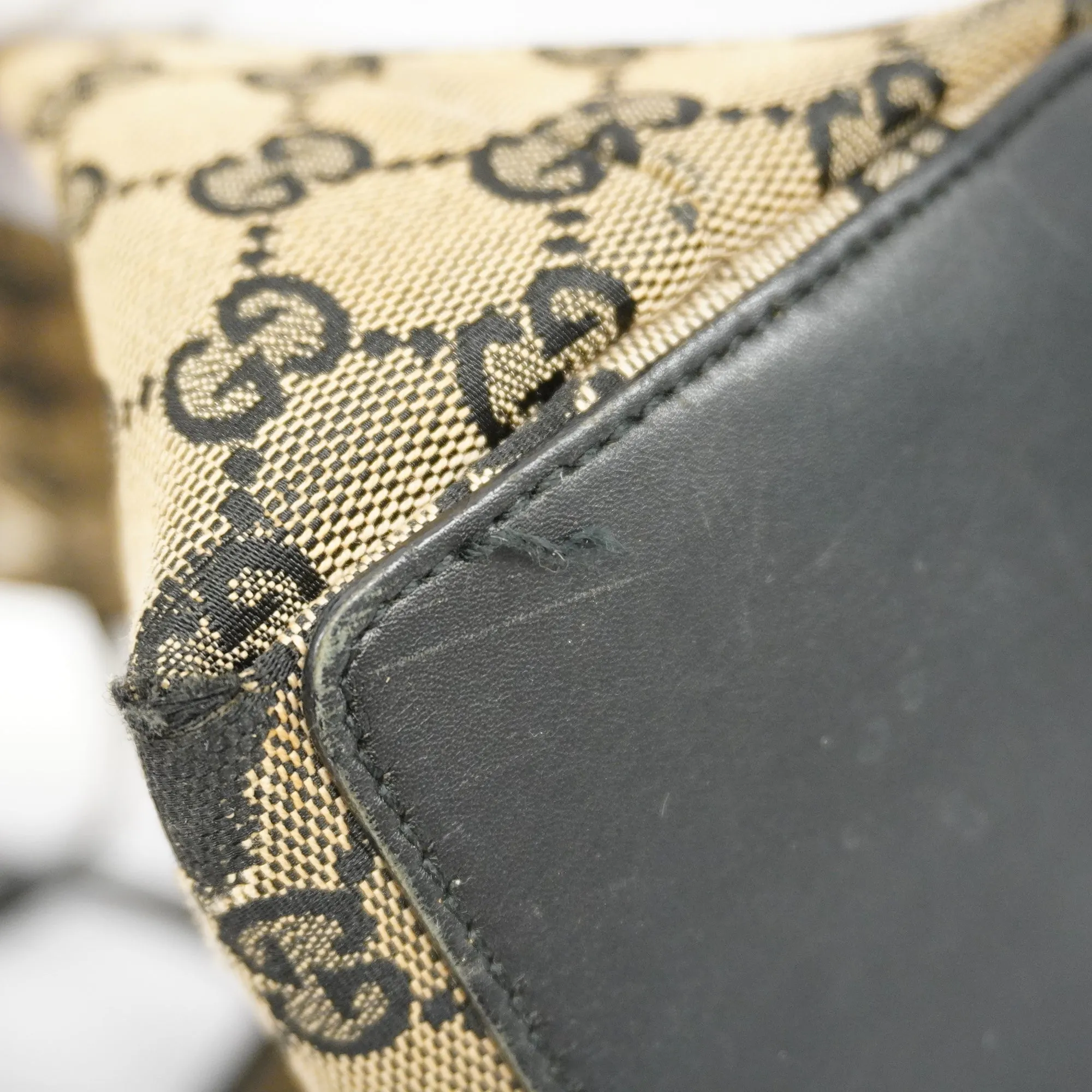 GUCCI  GG Canvas Tote Bag 002 1099 Women's GG Canvas Handbag,Tote Bag Black
