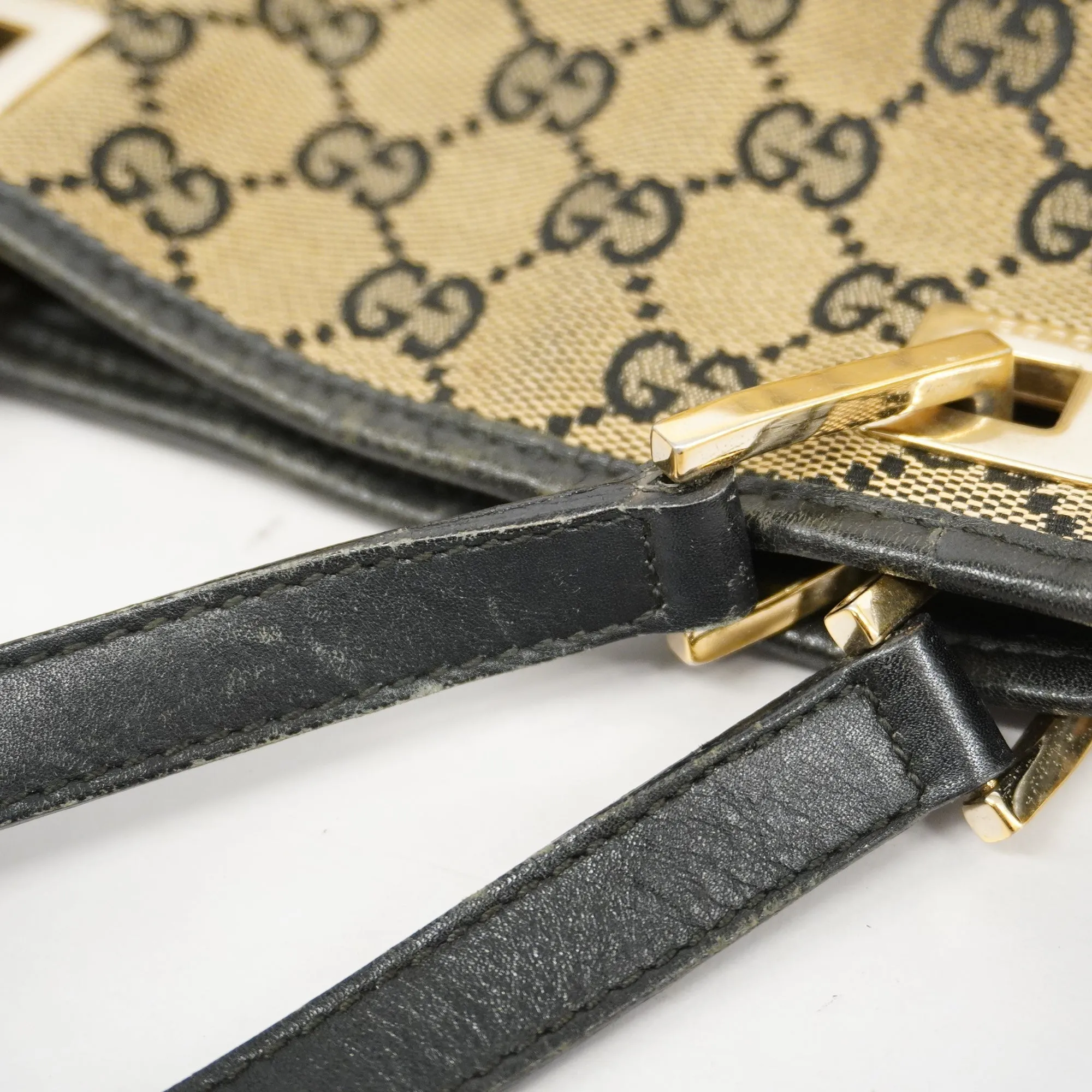 GUCCI  GG Canvas Tote Bag 002 1099 Women's GG Canvas Handbag,Tote Bag Black