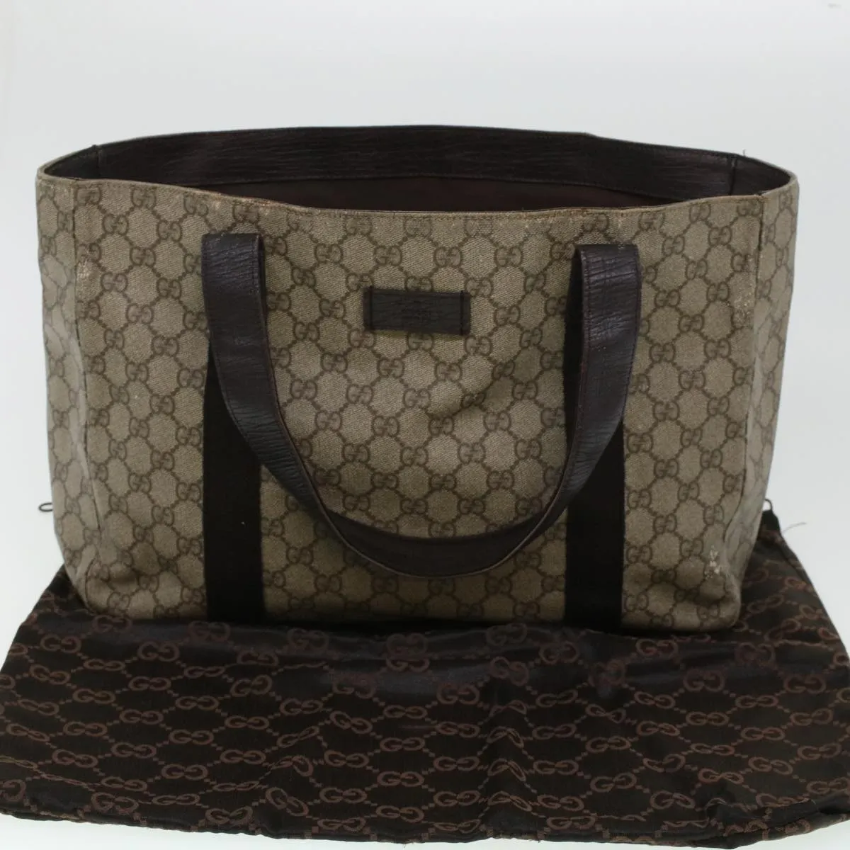 Gucci GG Canvas Tote Bag PVC Leather Beige 141624  ki3005