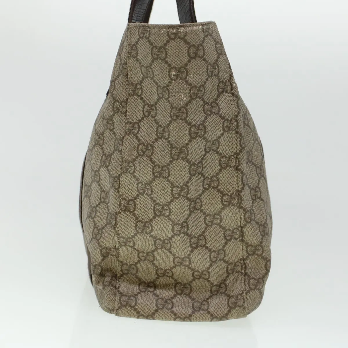 Gucci GG Canvas Tote Bag PVC Leather Beige 141624  ki3005