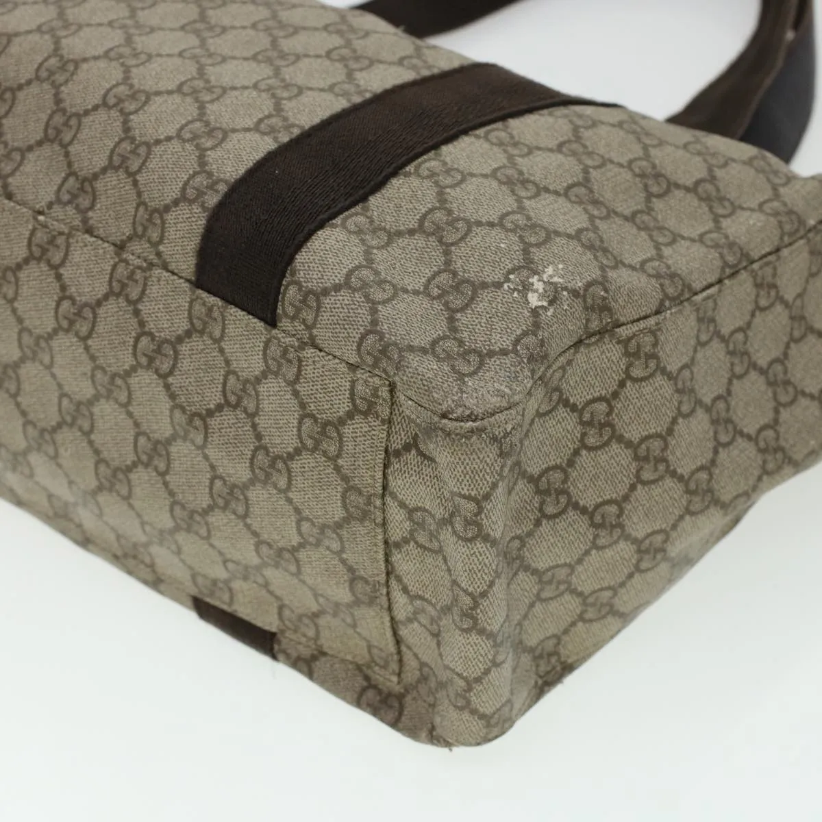 Gucci GG Canvas Tote Bag PVC Leather Beige 141624  ki3005