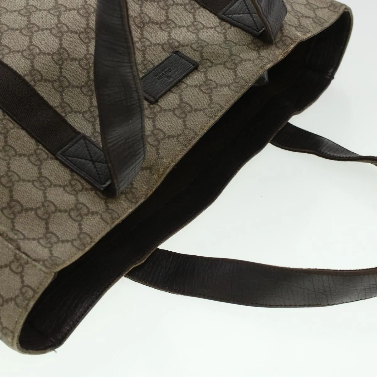 Gucci GG Canvas Tote Bag PVC Leather Beige 141624  ki3005