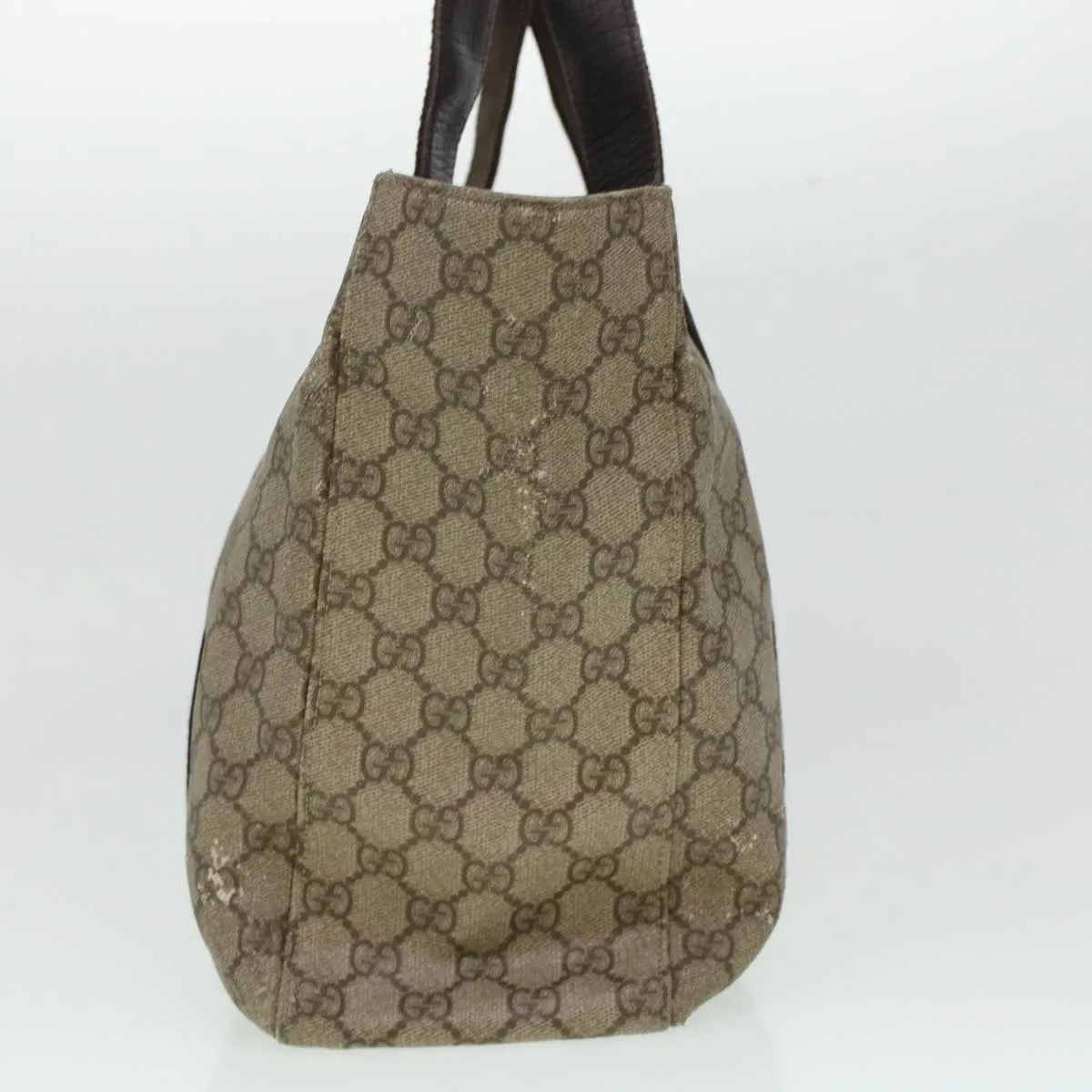 Gucci GG Canvas Tote Bag PVC Leather Beige 141624  ki3005