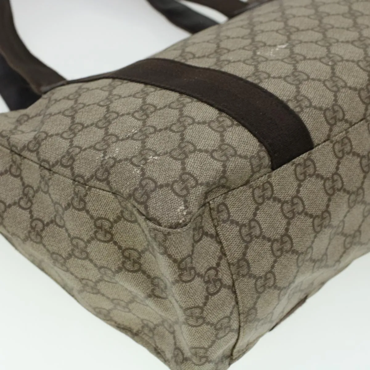 Gucci GG Canvas Tote Bag PVC Leather Beige 141624  ki3005
