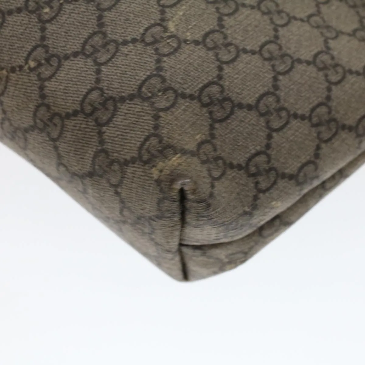 GUCCI GG Canvas Tote Bag PVC Leather Beige 211138  ac1991