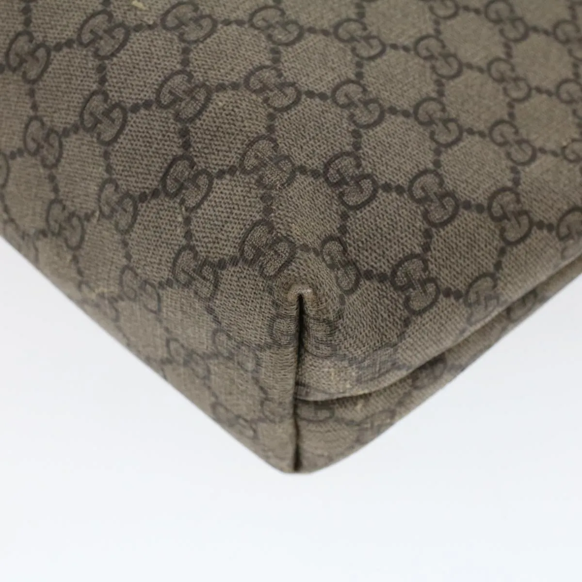 GUCCI GG Canvas Tote Bag PVC Leather Beige 211138  ac1991