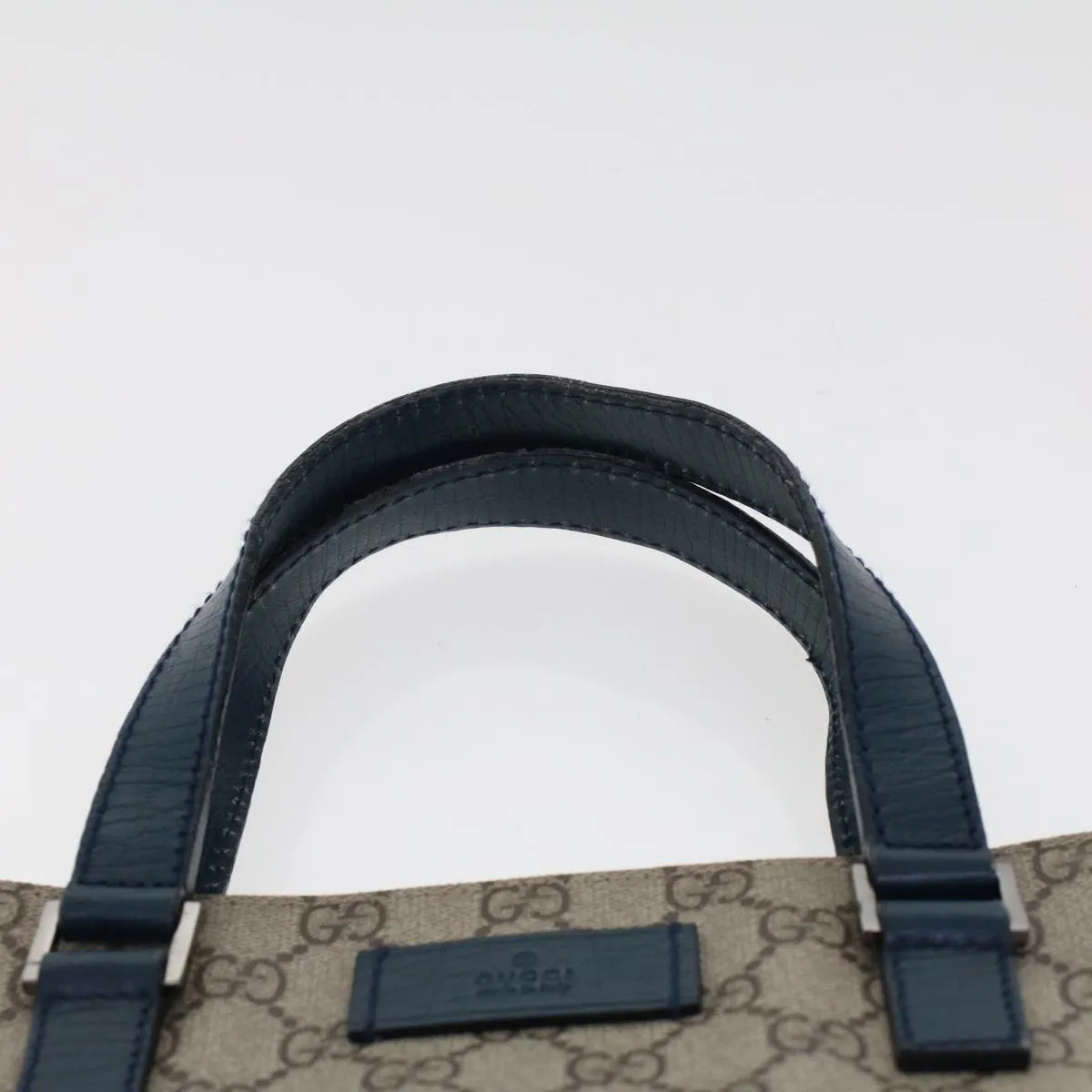 Gucci GG Canvas Tote Bag PVC Leather Beige  am4470