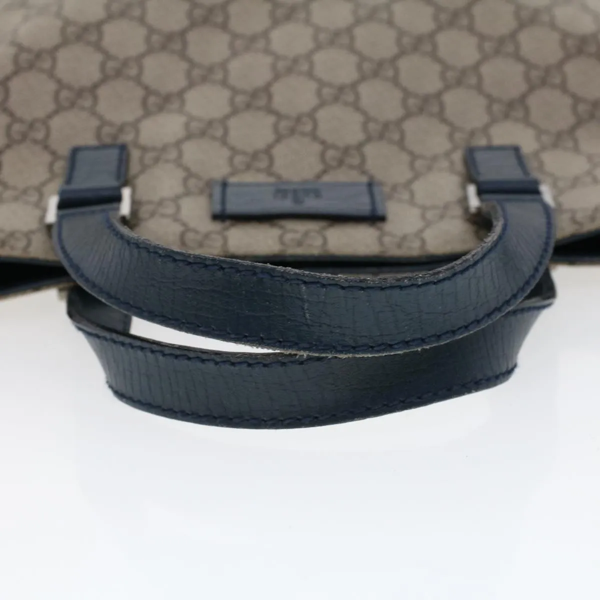 GUCCI GG Canvas Tote Bag PVC Leather Beige  am4470