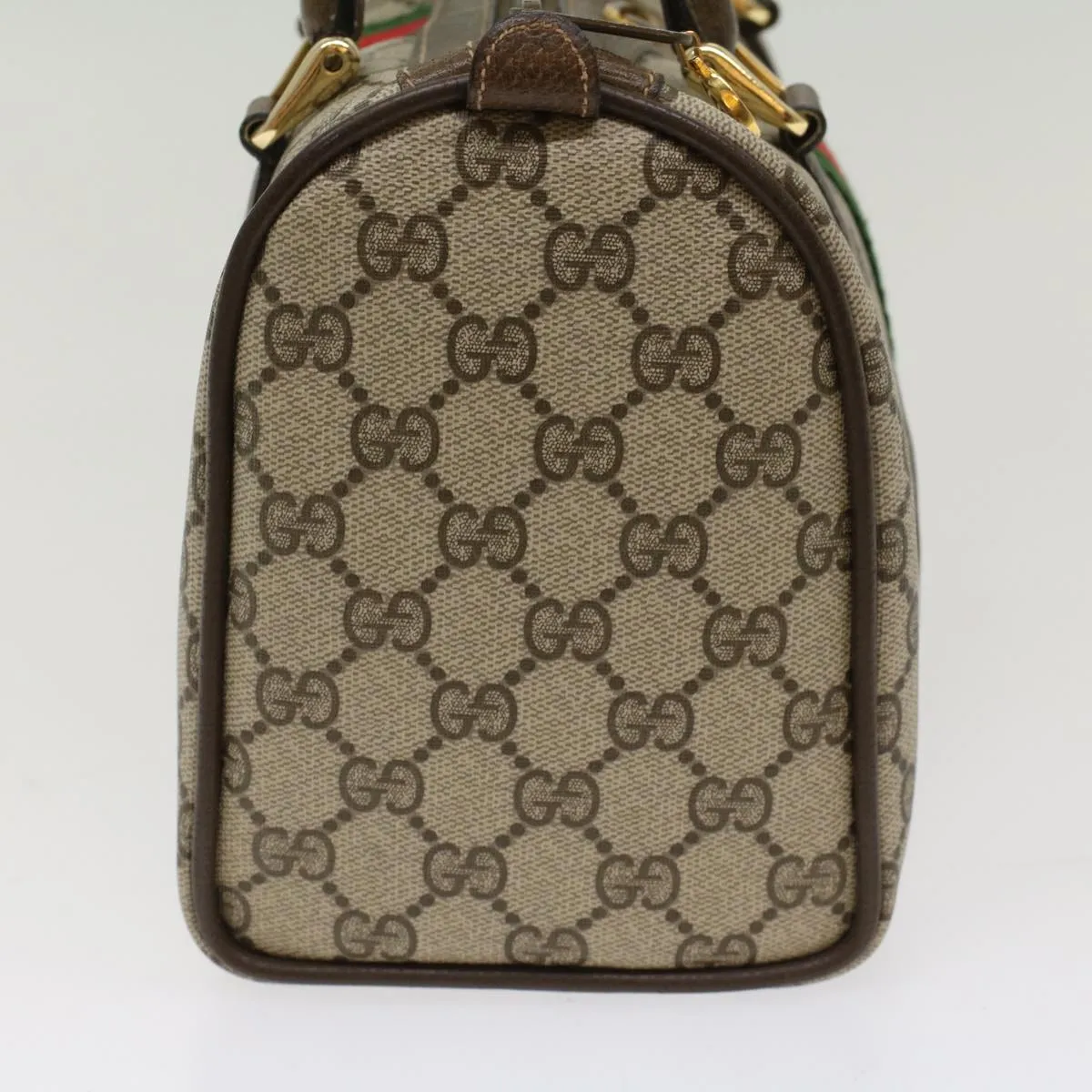 GUCCI GG Canvas Web Sherry Line Boston Bag Beige Red 3902006  bs7253