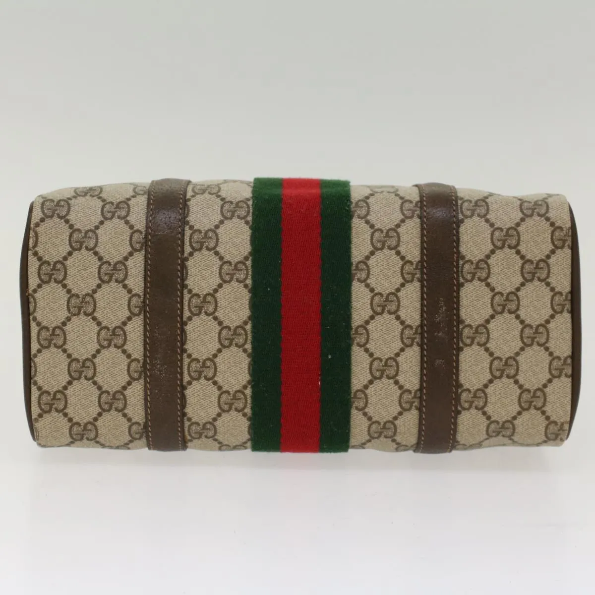 GUCCI GG Canvas Web Sherry Line Boston Bag Beige Red 3902006  bs7253