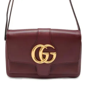Gucci GG Marmont Ally Shoulder Bag Bordeaux 550129 Leather Size Small