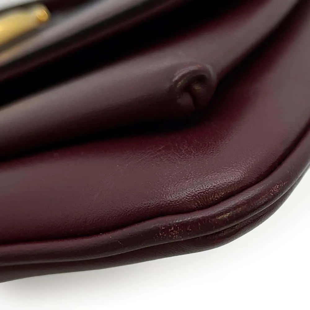 Gucci GG Marmont Ally Shoulder Bag Bordeaux 550129 Leather Size Small