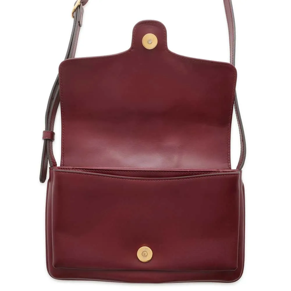 Gucci GG Marmont Ally Shoulder Bag Bordeaux 550129 Leather Size Small