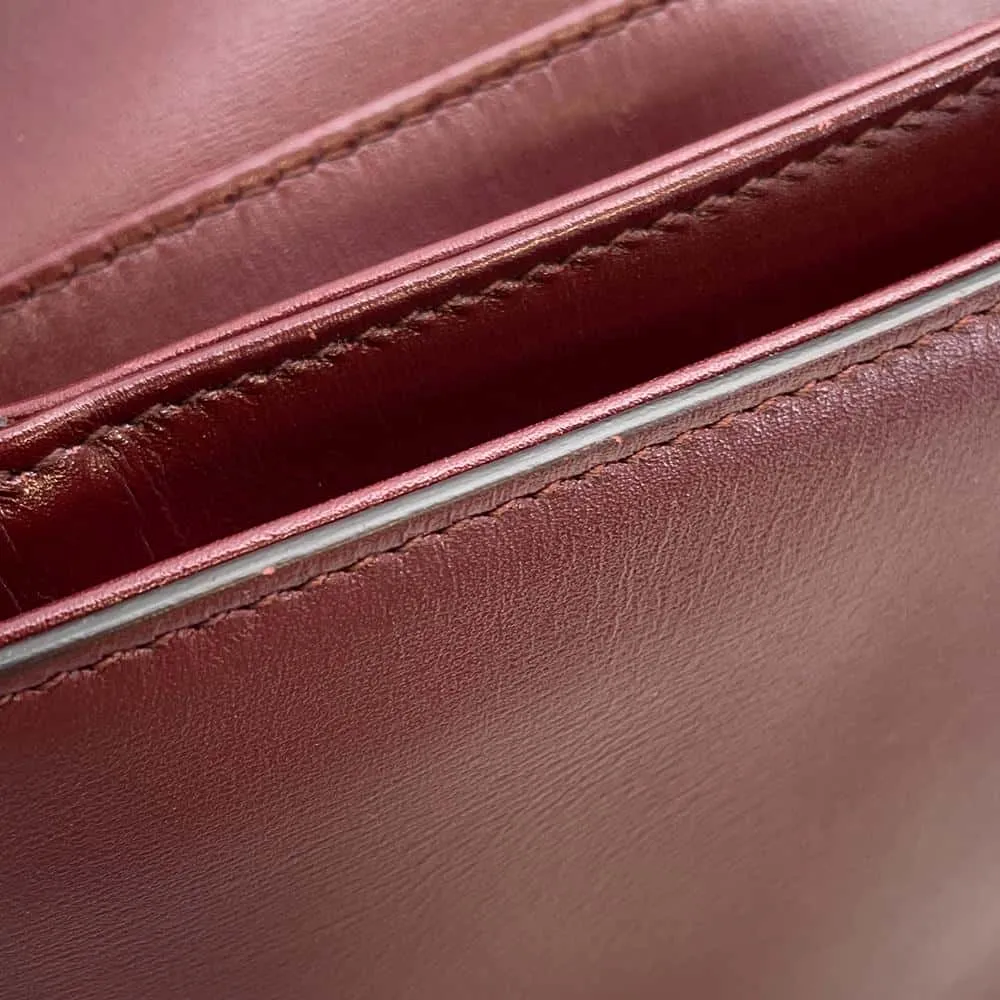 Gucci GG Marmont Ally Shoulder Bag Bordeaux 550129 Leather Size Small
