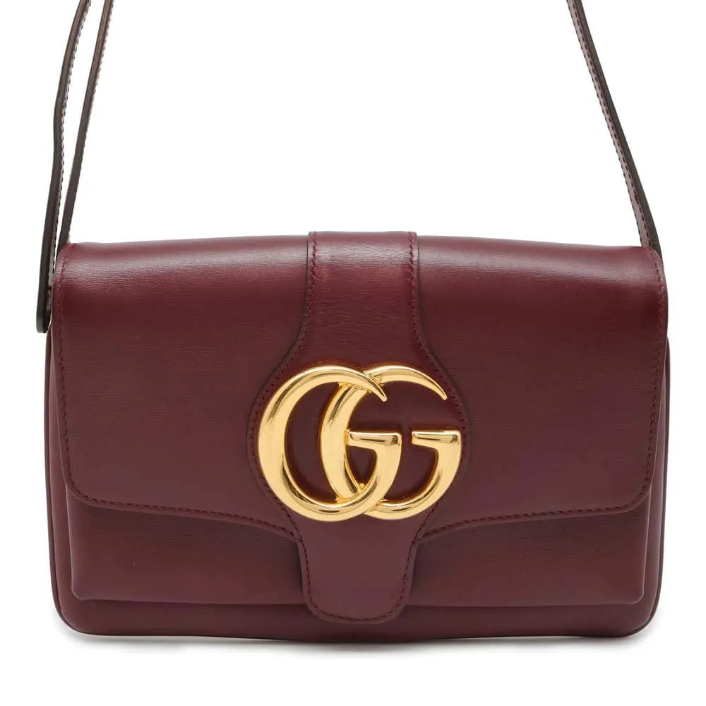 Gucci GG Marmont Ally Shoulder Bag Bordeaux 550129 Leather Size Small
