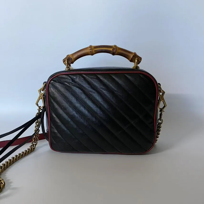 Gucci GG Marmont Bamboo Black Shoulder Bag