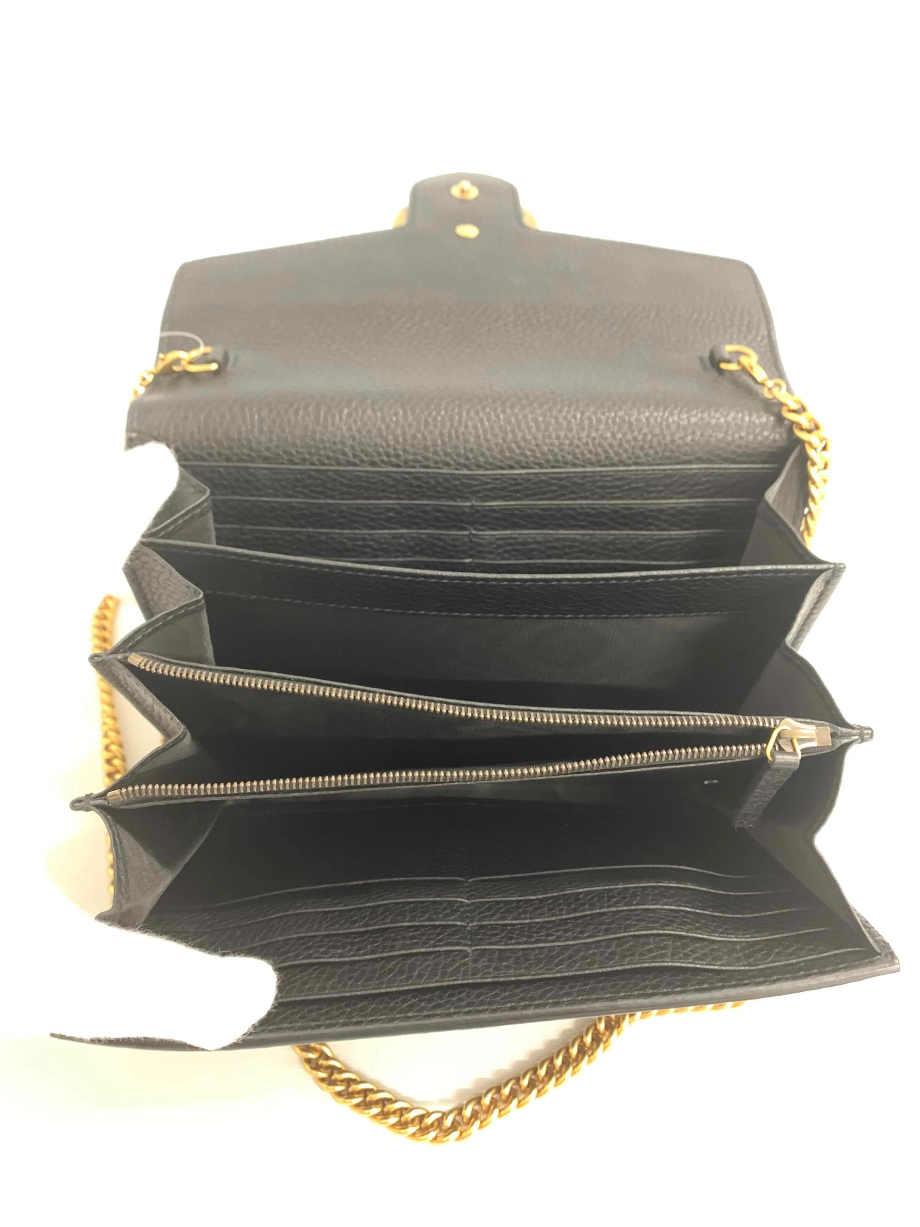 Gucci GG Marmont Black Leather Chain Crossbody Bag