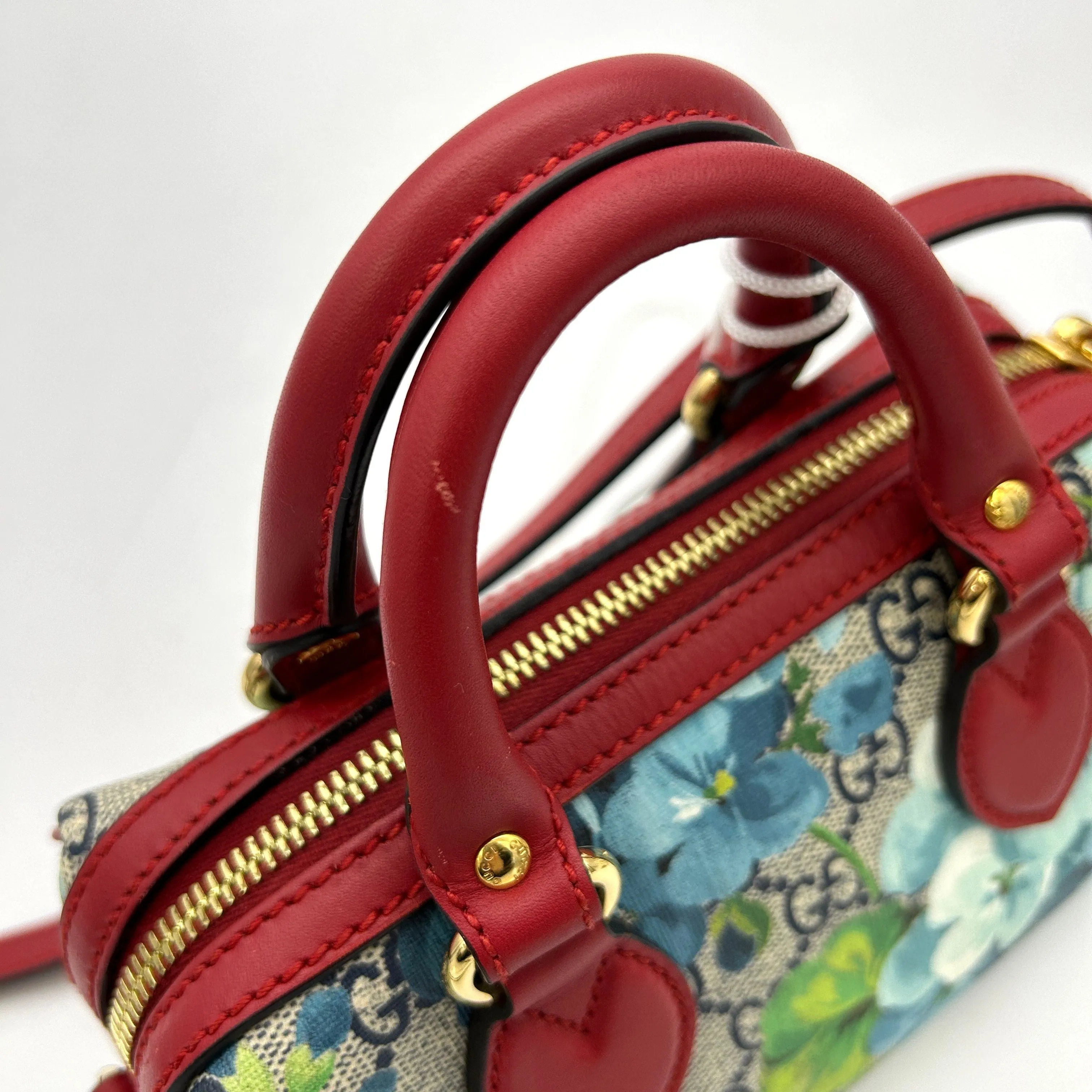 Gucci GG Supreme Blooms Mini Boston Bag - Blue Mini Bags, Handbags LA23320
