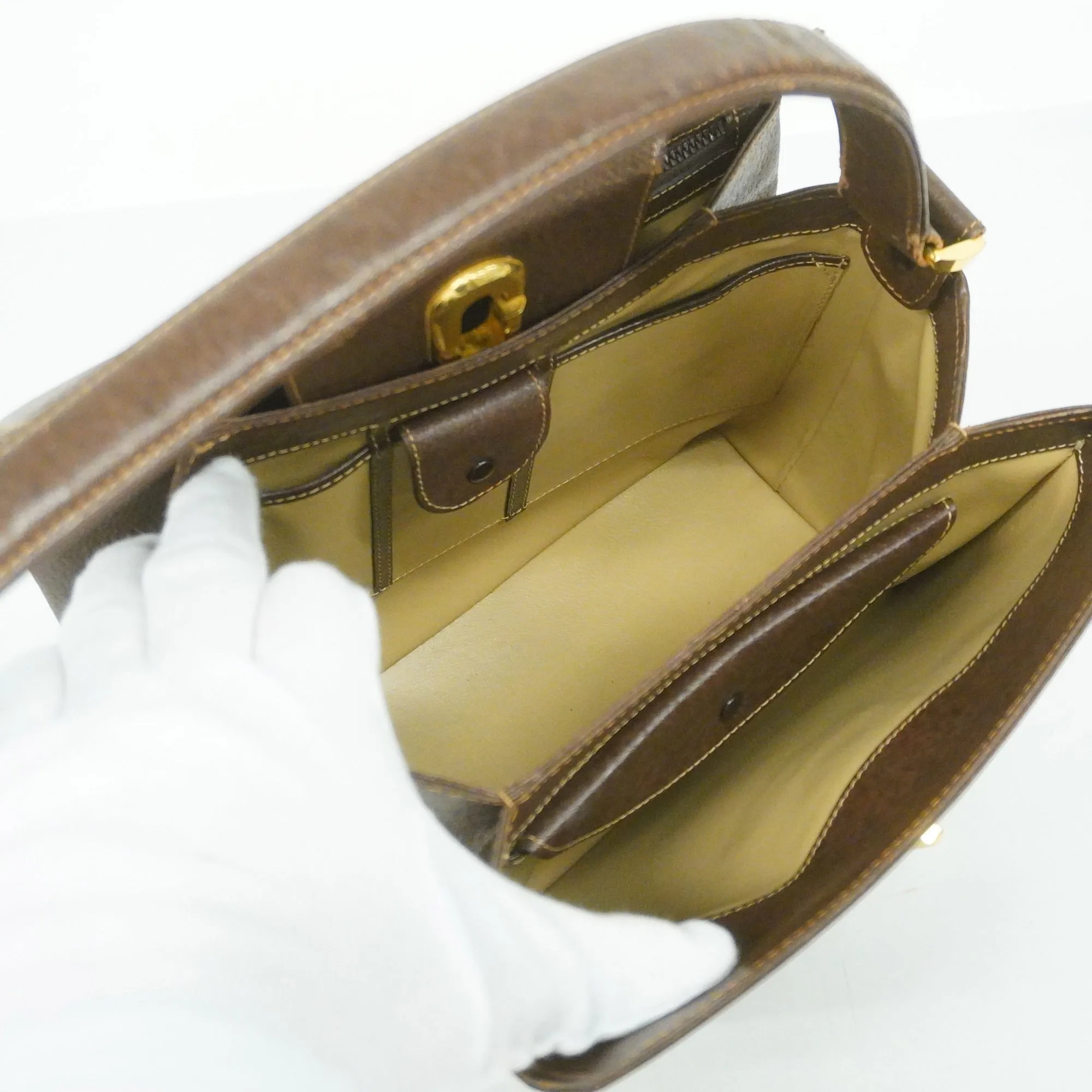 GUCCI  Handbag Women's Leather Handbag Brown
