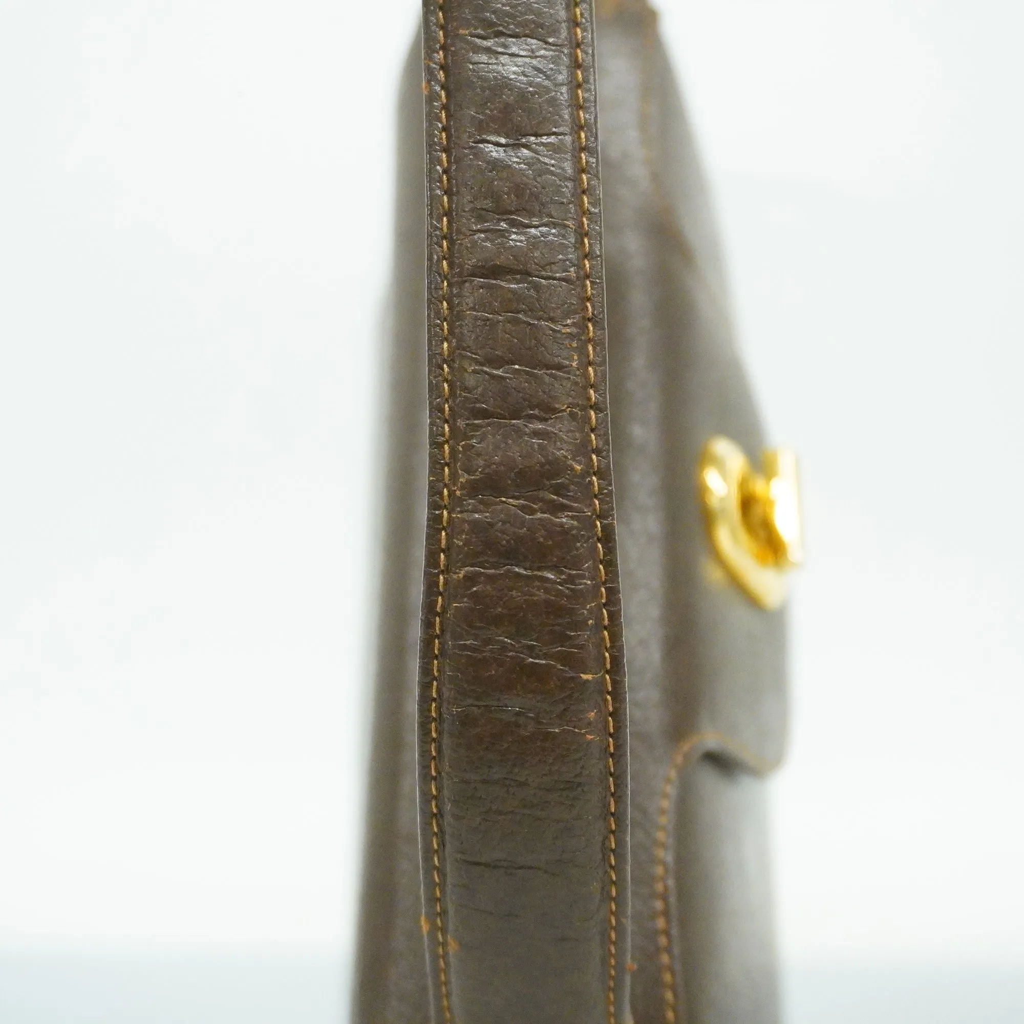 GUCCI  Handbag Women's Leather Handbag Brown
