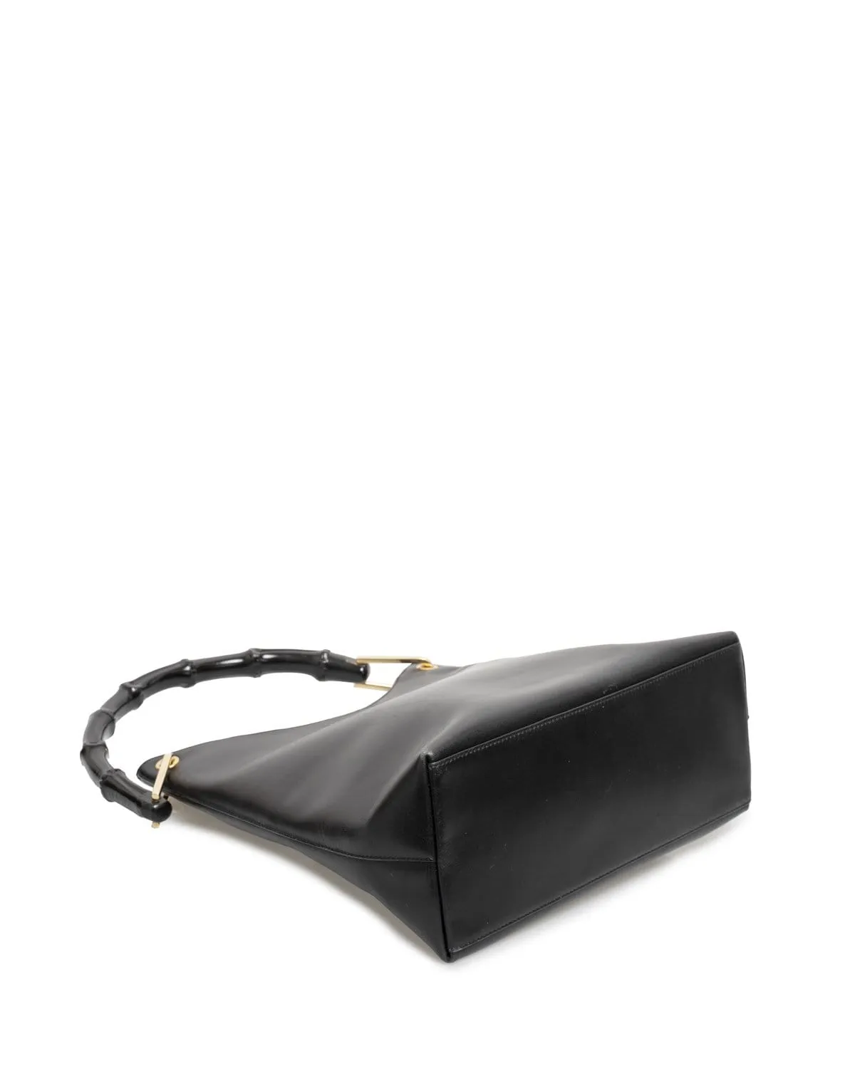 Gucci Hobo Black Bamboo Calf Leather Shoulder Bag - AWL1994
