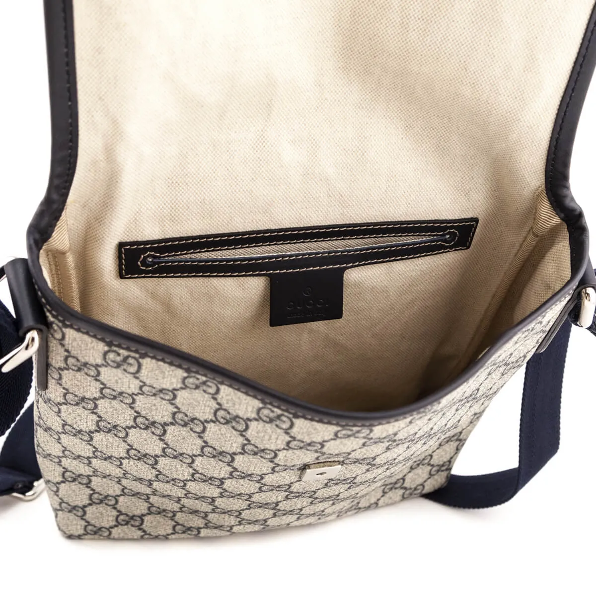 Gucci Navy GG Supreme Small Messenger Bag