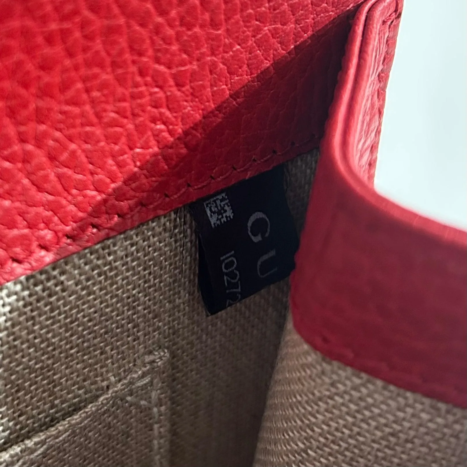 Gucci Red Leather GG Dollar Crossbody Bag