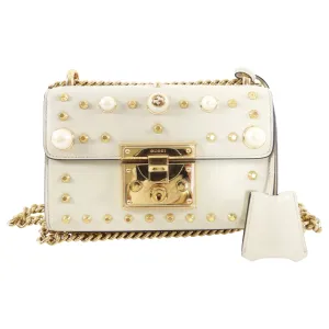 Gucci Small Ivory Pearly Padlock Chain Bag