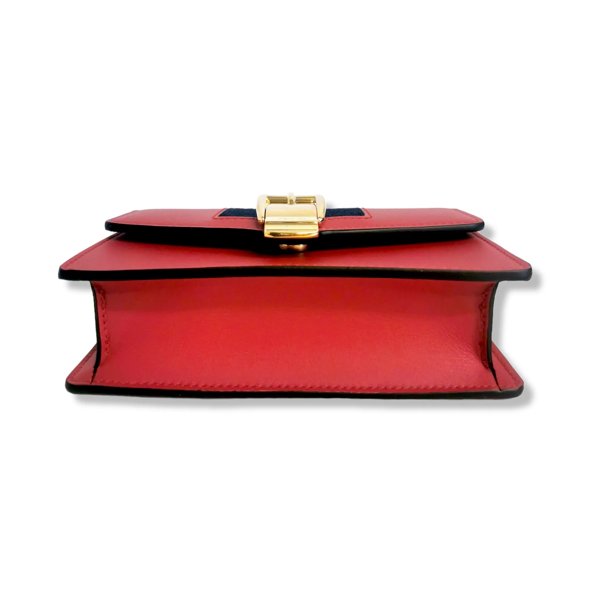 Gucci Sylvie Crossbody Bag Super Mini Red Leather Gold