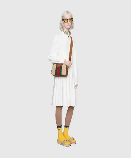 Gucci Vintage Canvas Shoulder Bag