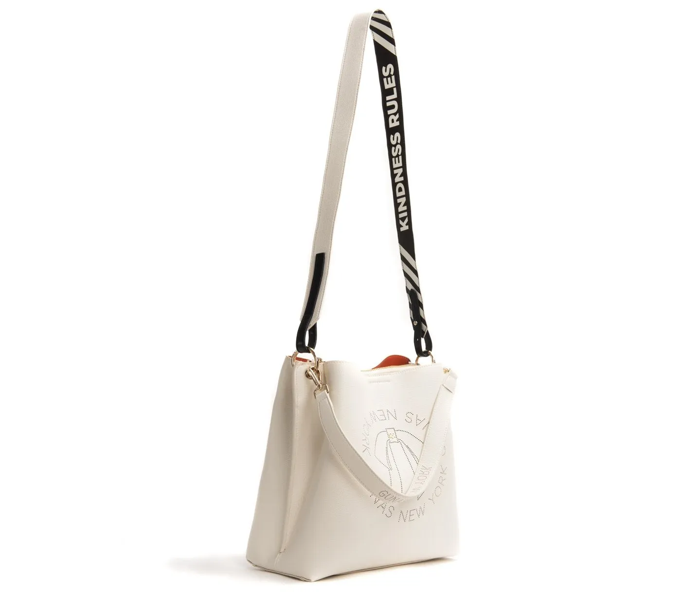 Gunas New York Tabitha Cream Bucket Shoulder Bag