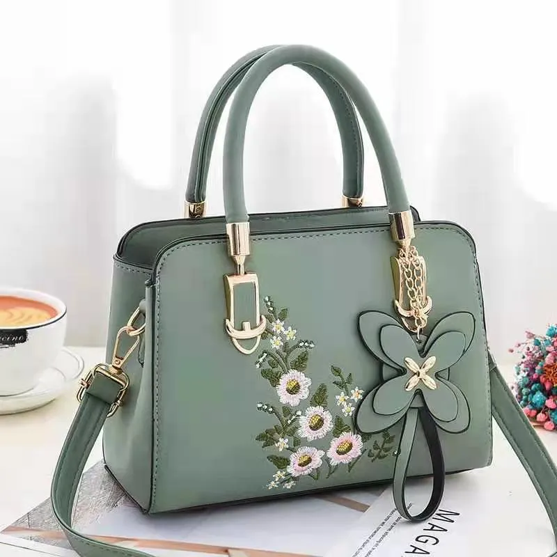 H1757 - Korean Embroidered Butterfly Handbag