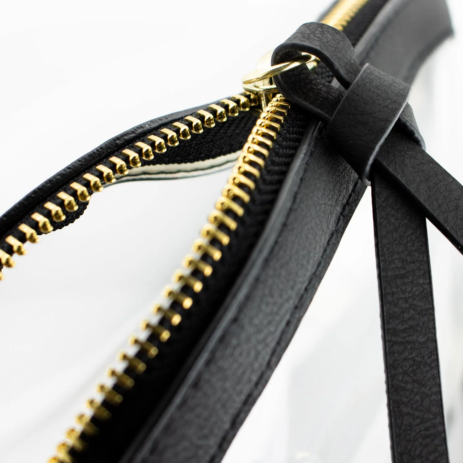 Half Moon Crossbody - Black and Clear