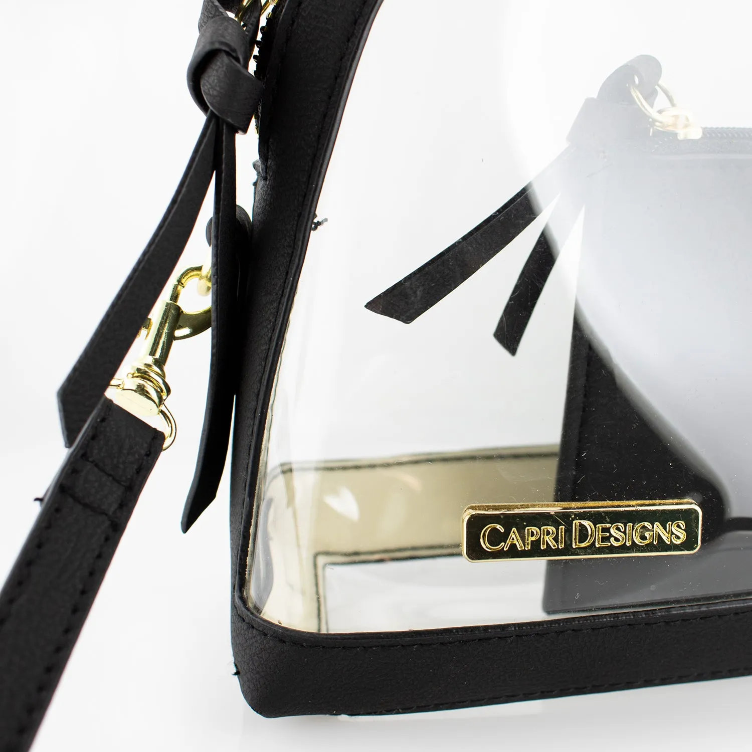 Half Moon Crossbody - Black and Clear