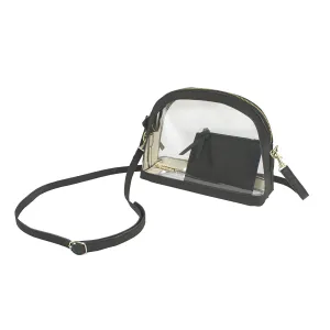Half Moon Crossbody - Black and Clear