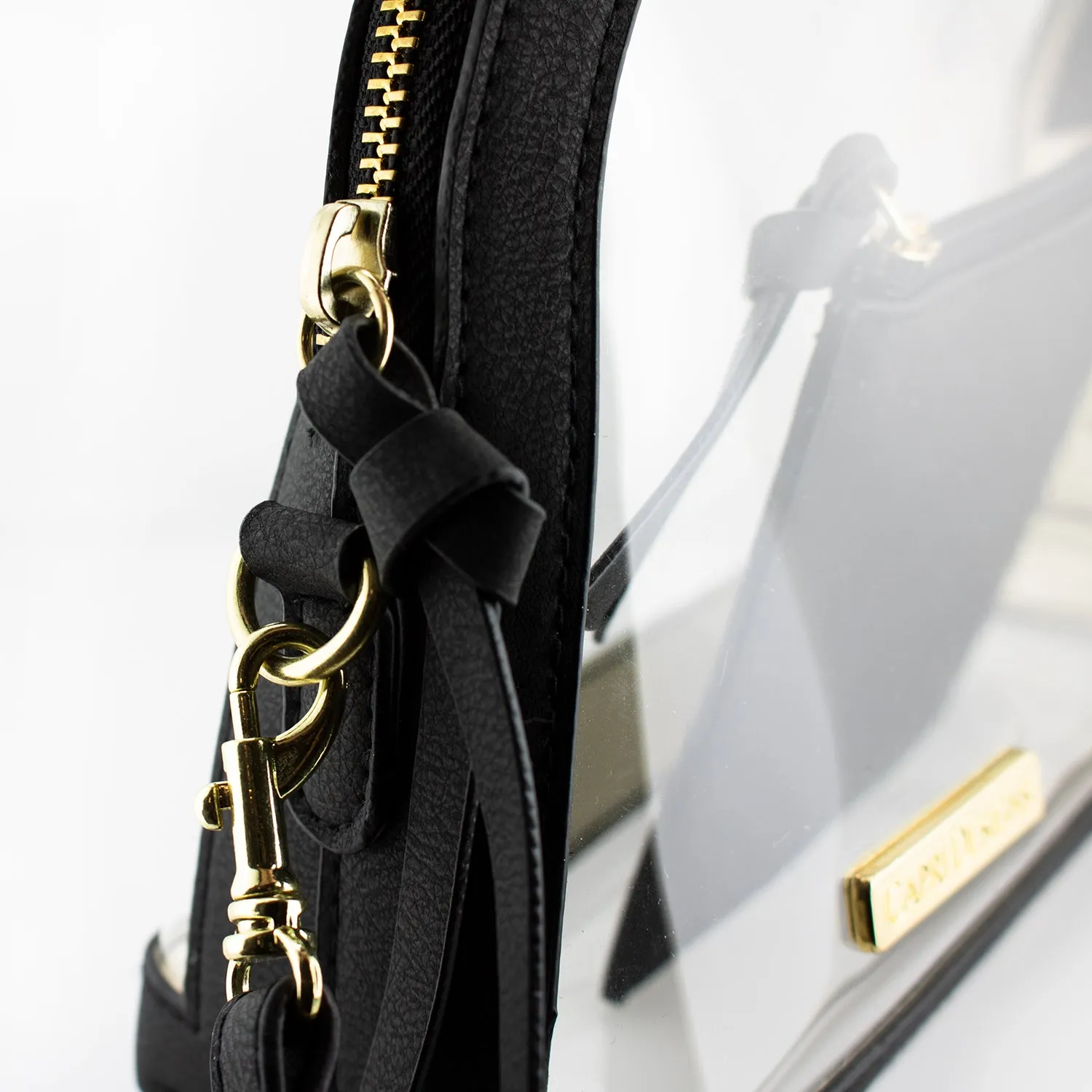 Half Moon Crossbody - Black and Clear