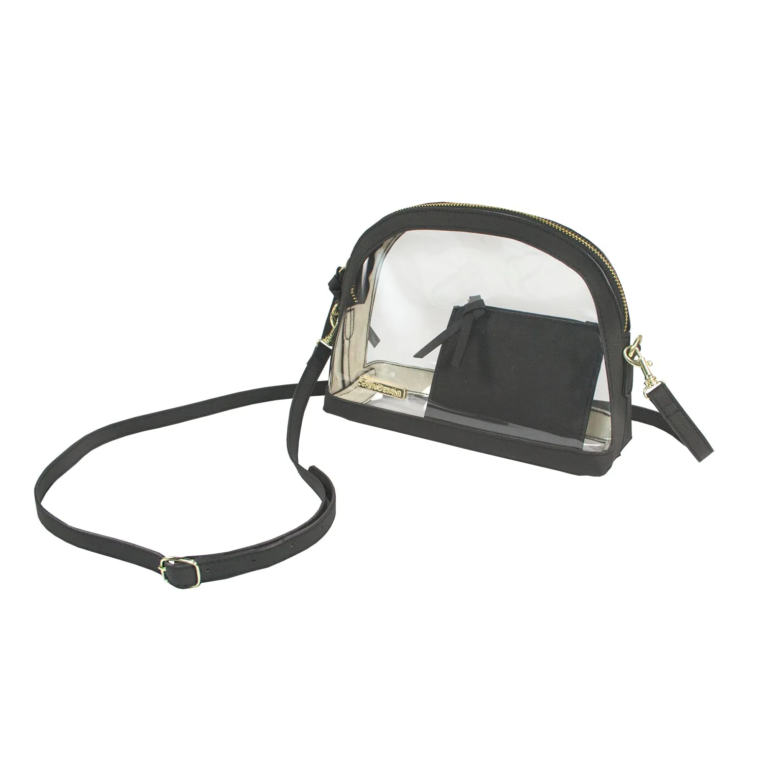 Half Moon Crossbody - Black and Clear