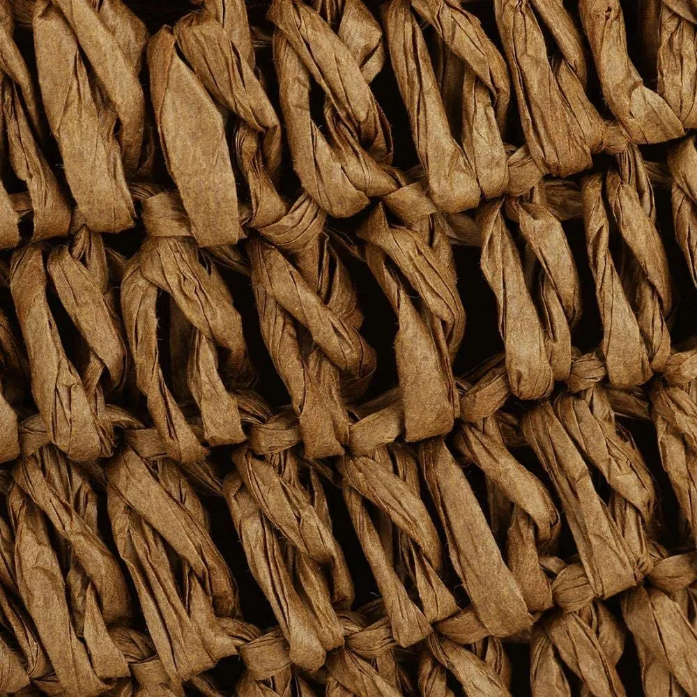 Hand Woven Beige Straw Tote Beach Bag with Lining Pockets