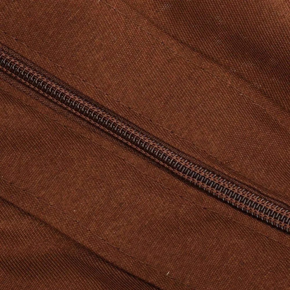 Hand Woven Deep Coffee Straw Tote Beach Bag with Lining Pockets
