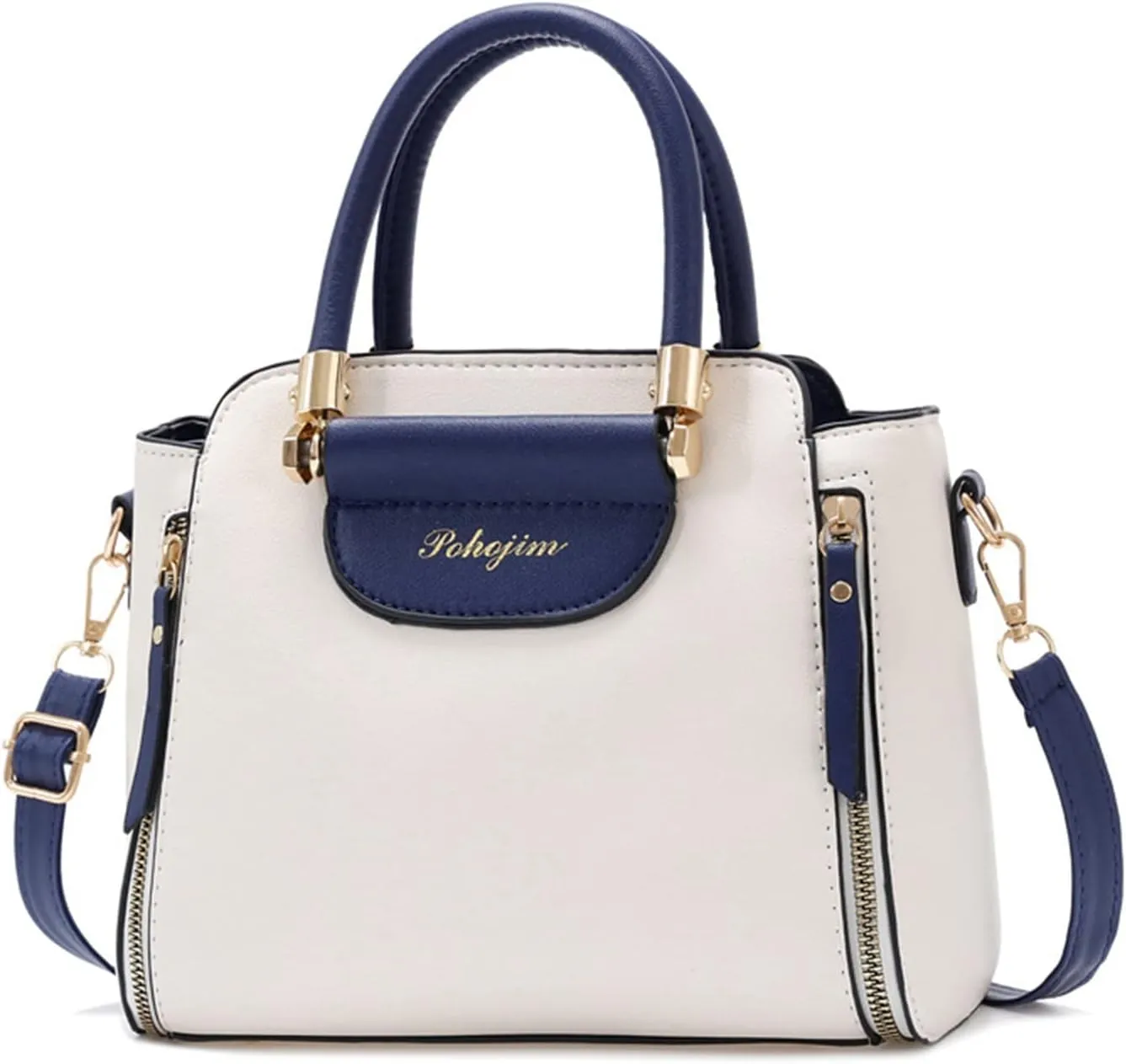 Handbag Women Bags Versatile PU Leather Crossbody Bags Single Shoulder Bag Leather Messenger Vintage (Blue, One Size)