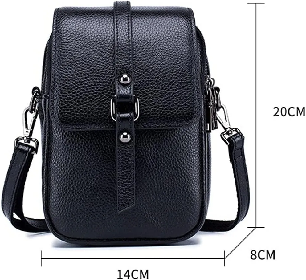Handbags Shoulder Bags Leather Shoulder Bags Women Small Leather Crossbody Bag Women Phone Purse Lady Mini Messenger Bag (Blue)
