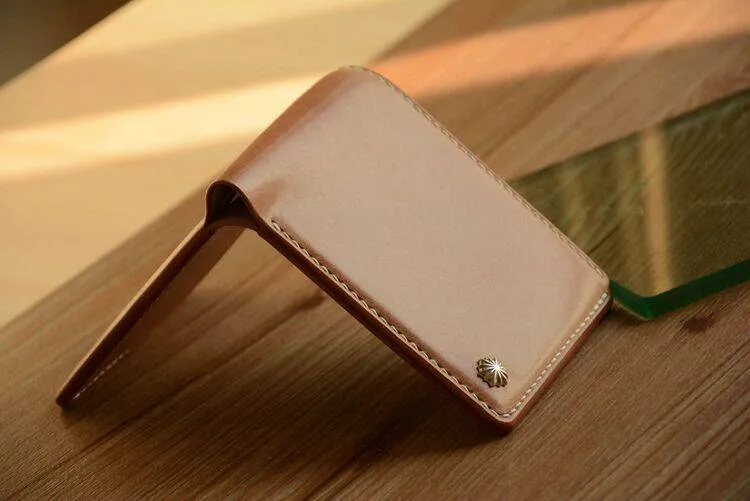 Handmade Japanese Shinki Hikaku Shell Cordovan Leather Wallet Original Beige