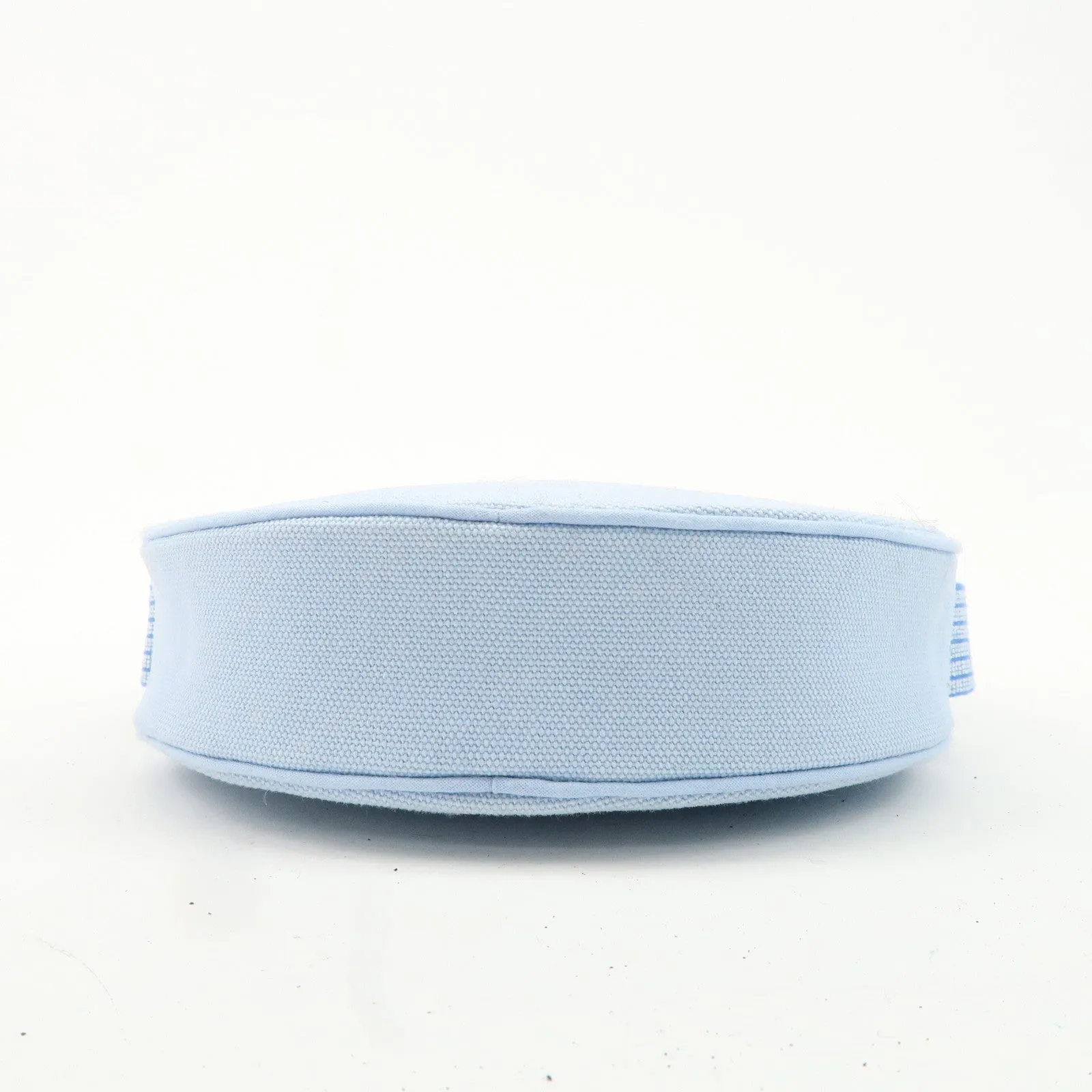 HERMES Circus Sakarecre Cotton Canvas Shoulder Bag Light Blue Used