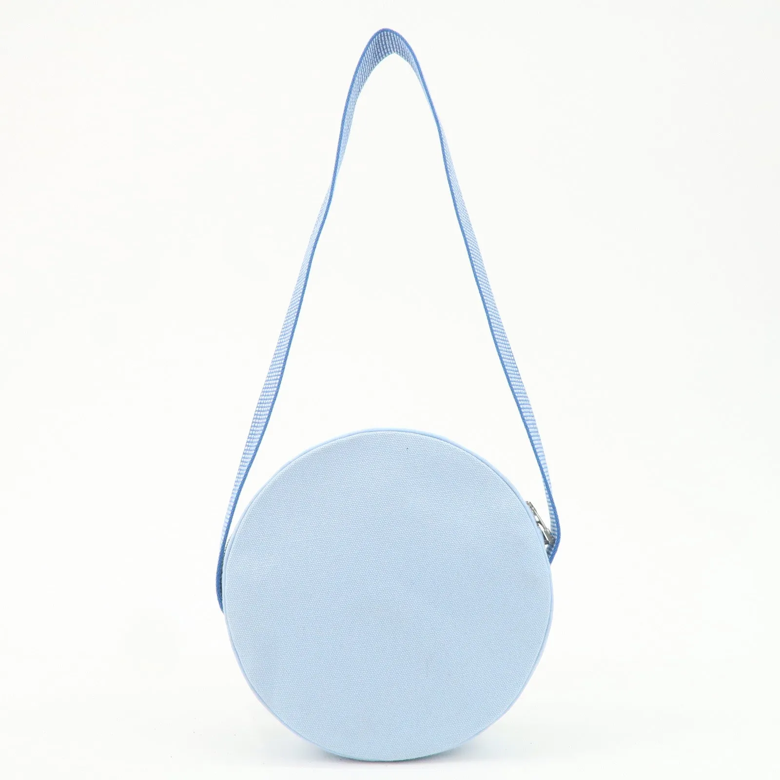 HERMES Circus Sakarecre Cotton Canvas Shoulder Bag Light Blue Used