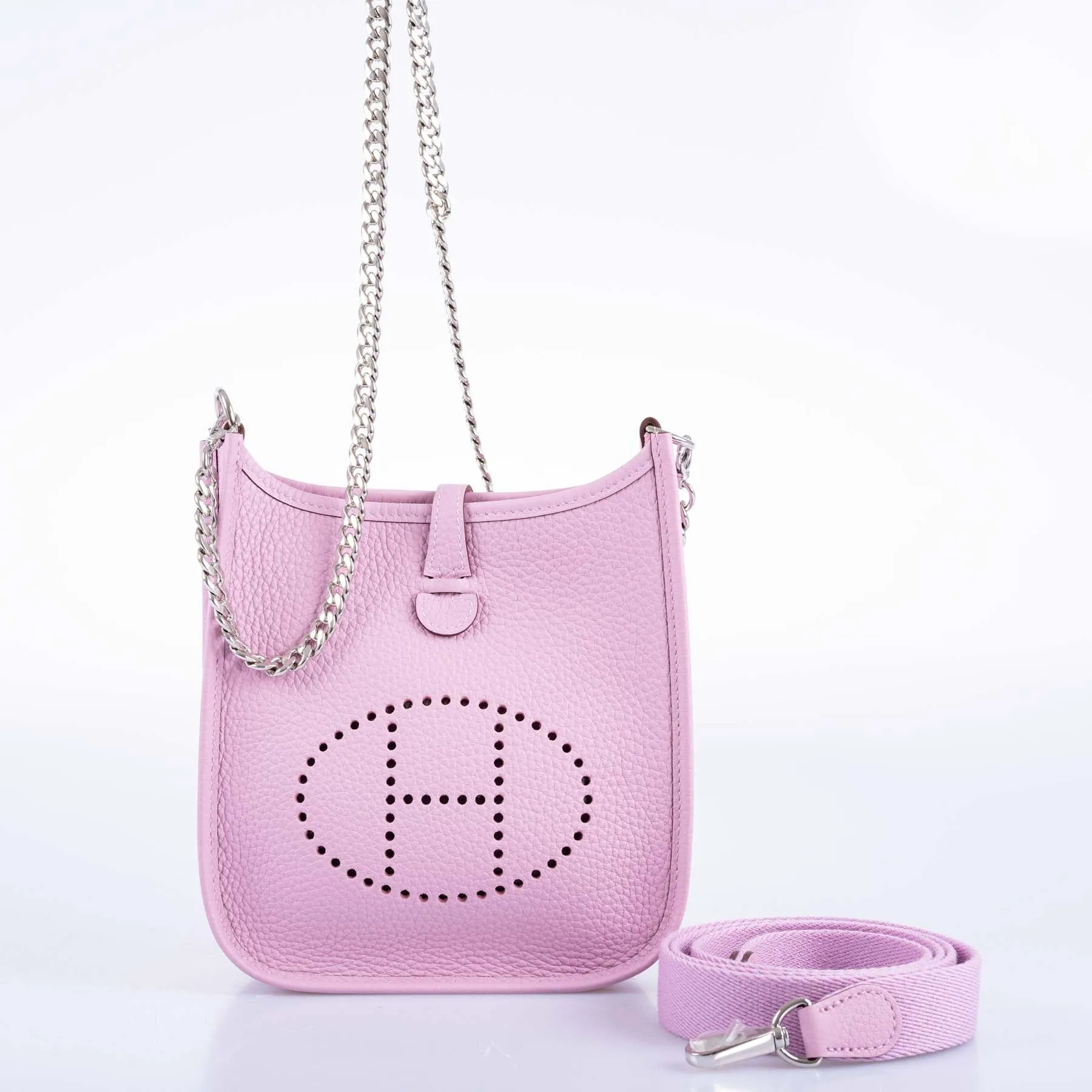 Hermès Evelyne TPM Mauve Sylvestre Clemence Palladium Hardware