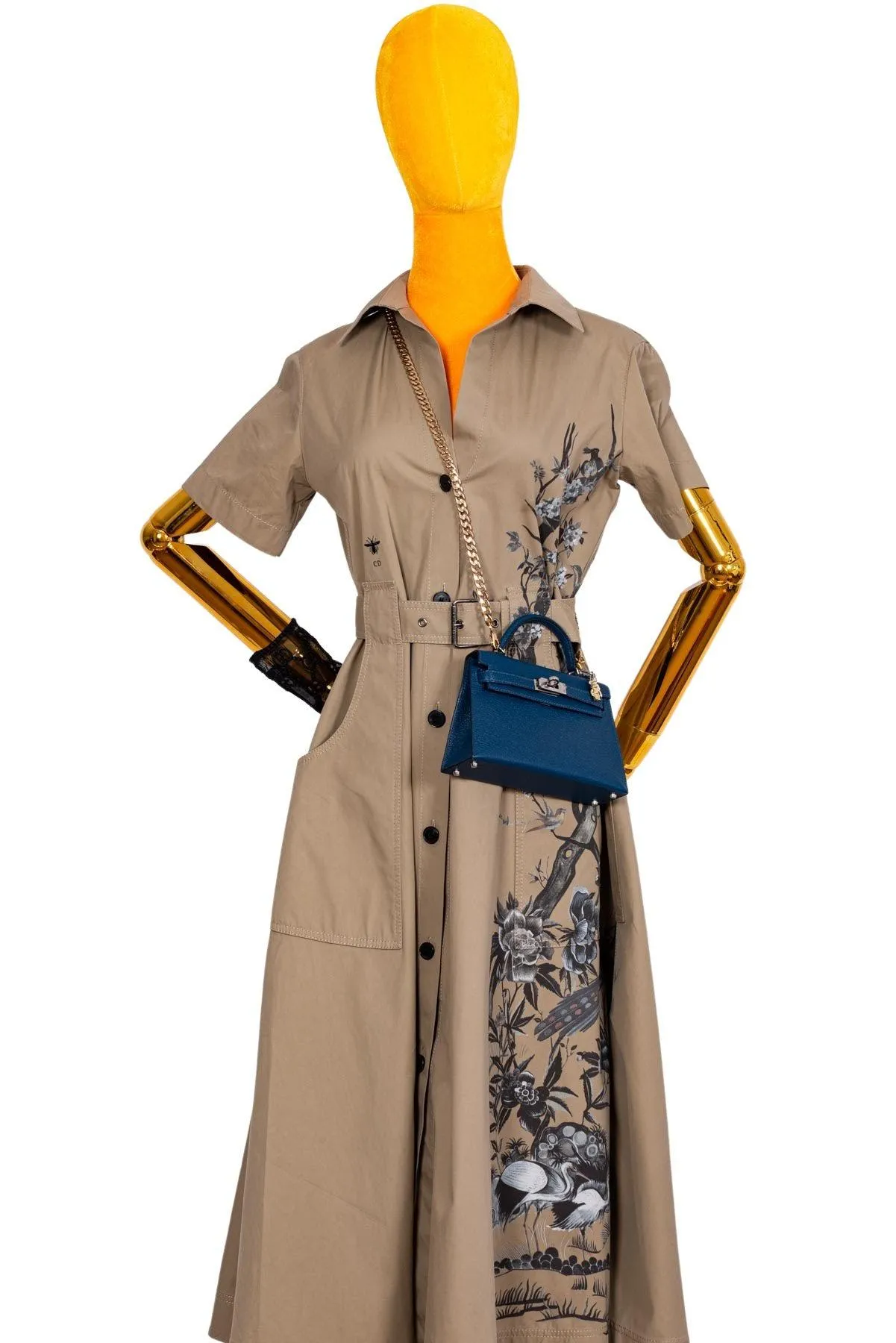 Hermès Kelly 20 Mini II Sellier Verso Blue Deep and Ebène Chèvre Palladium Hardware