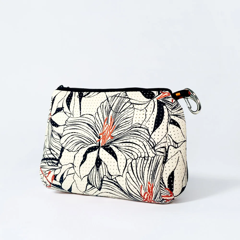 HIBISCUS SET: EVERYDAY TOTE   OVERSIZED WRISTLET POUCH   ESSENTIAL POUCH