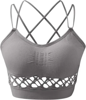 High Impact Sports Bras for Women Supportive Sporty Cut Out Running Sports Bra Crossback Push Up High Support