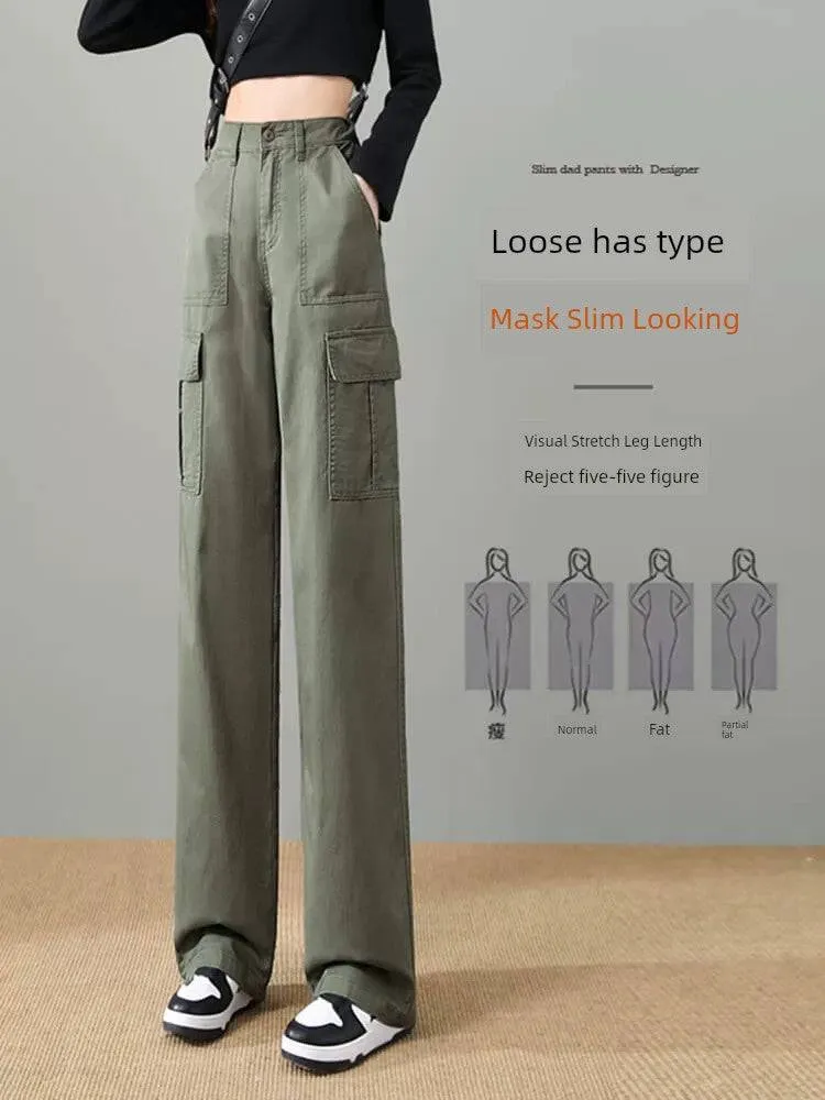 High Waist Casual Wide-Leg Khaki